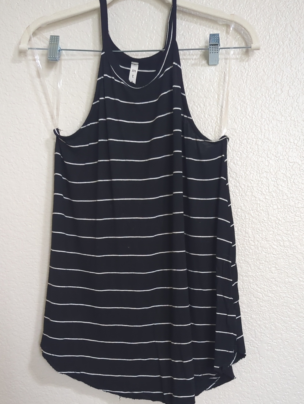 mts Black and White Striped Tank